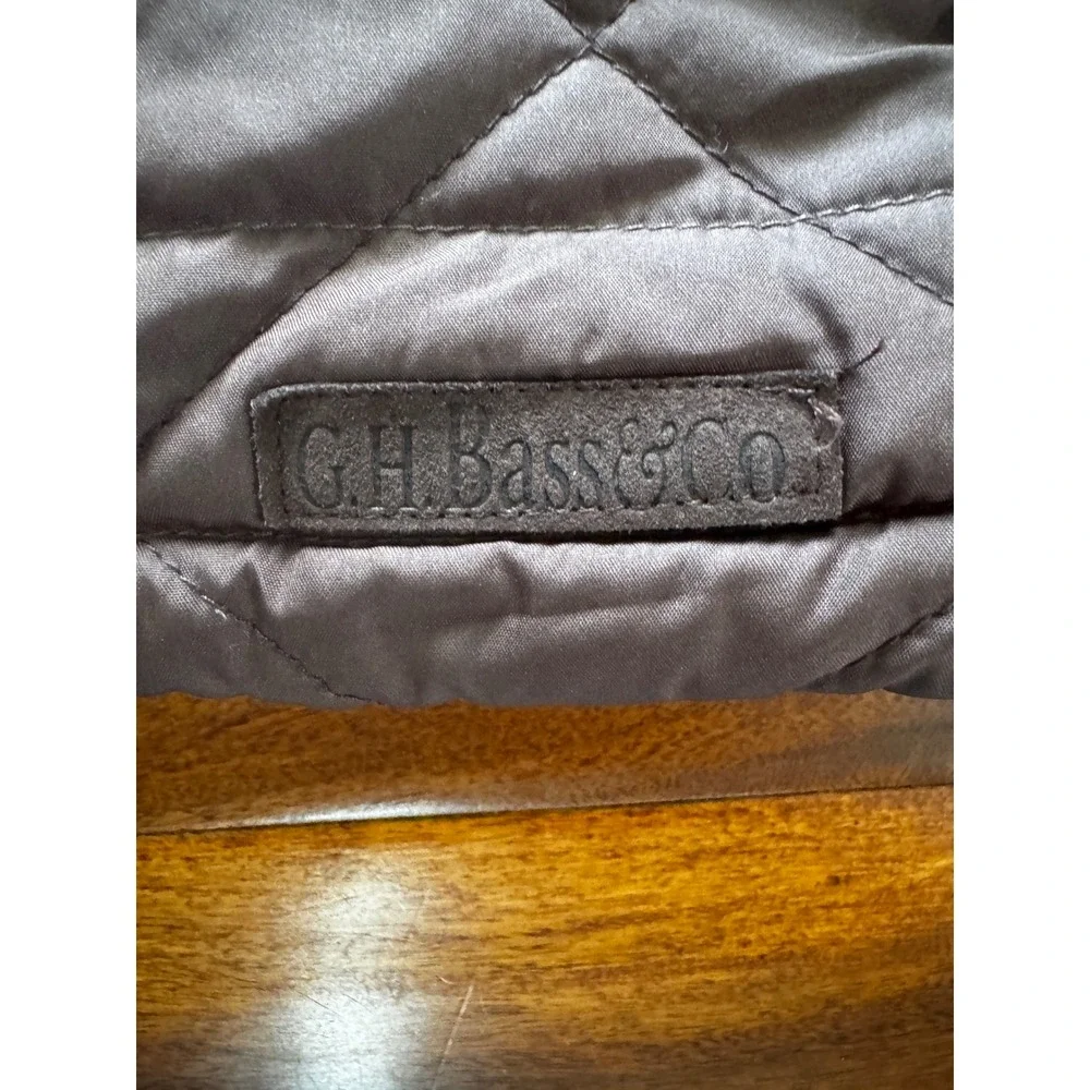 G.H. Bass & Co. Quilted Vest Women Large Brown Excellent Diamond Stitch Zip Up